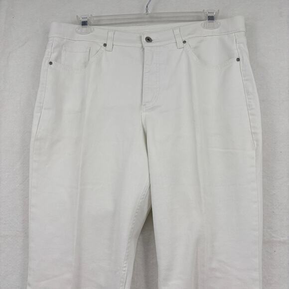 Denim & Co Jeans Size 16 Tall White How Slimming Stretch Denim Straight Leg - Picture 4 of 11